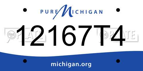 12167T4 Michigan License Plate