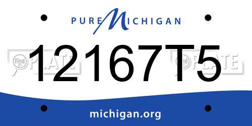 12167T5 Michigan License Plate