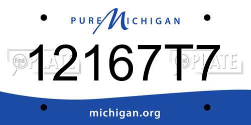 12167T7 Michigan License Plate