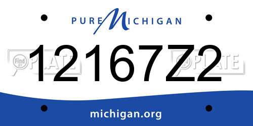 12167Z2 Michigan License Plate