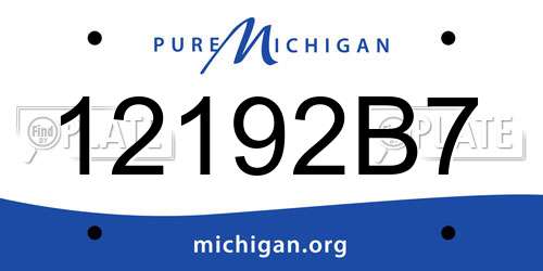 12192B7 Michigan License Plate