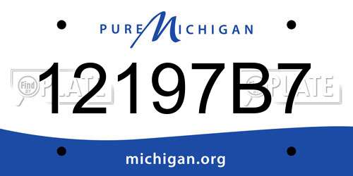 12197B7 Michigan License Plate