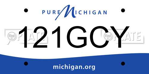 121GCY Michigan License Plate