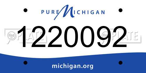 1220092 Michigan License Plate