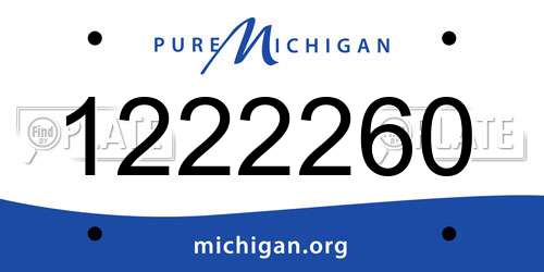 1222260 Michigan License Plate