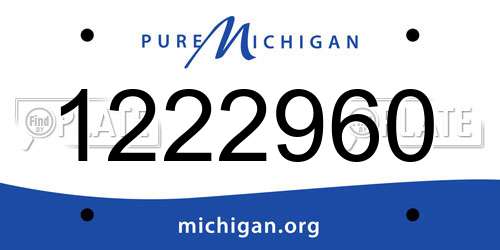 1222960 Michigan License Plate