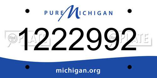 1222992 Michigan License Plate