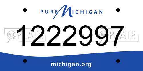 1222997 Michigan License Plate