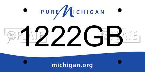 1222GB Michigan License Plate