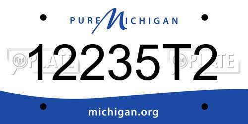 12235T2 Michigan License Plate