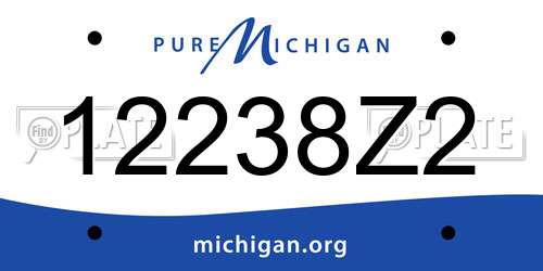 12238Z2 Michigan License Plate