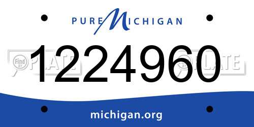 1224960 Michigan License Plate