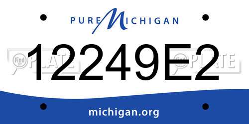 12249E2 Michigan License Plate