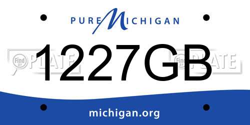1227GB Michigan License Plate