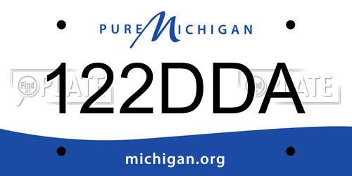 122DDA Michigan License Plate