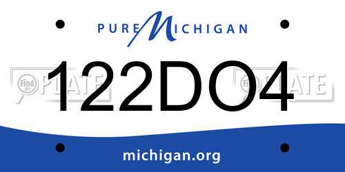 122DO4 Michigan License Plate