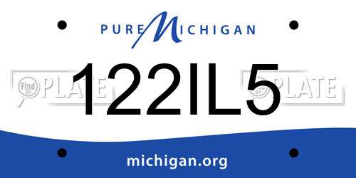 122IL5 Michigan License Plate