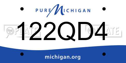 122QD4 Michigan License Plate