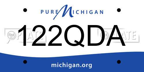 122QDA Michigan License Plate