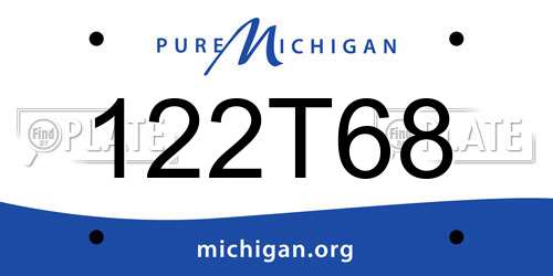122T68 Michigan License Plate