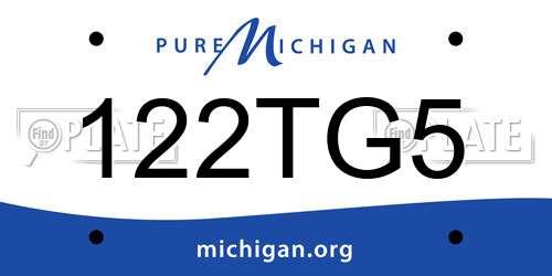 122TG5 Michigan License Plate
