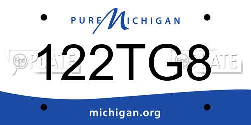 122TG8 Michigan License Plate