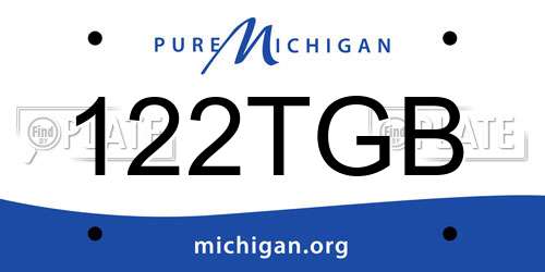122TGB Michigan License Plate