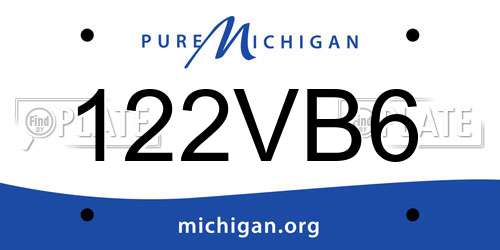 122VB6 Michigan License Plate
