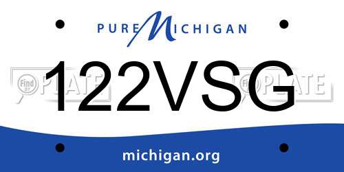 122VSG Michigan License Plate