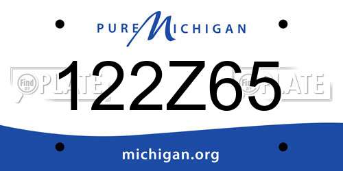 122Z65 Michigan License Plate