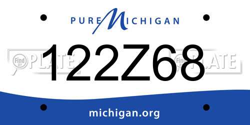122Z68 Michigan License Plate