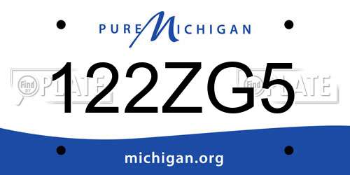 122ZG5 Michigan License Plate