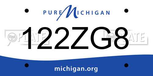 122ZG8 Michigan License Plate