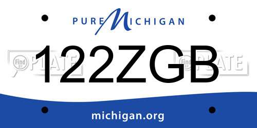 122ZGB Michigan License Plate