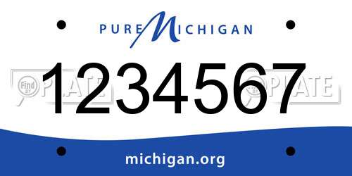1234567 Michigan License Plate