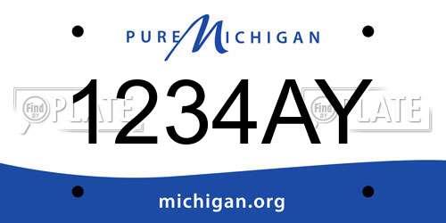 1234AY Michigan License Plate