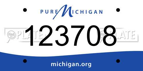123708 Michigan License Plate
