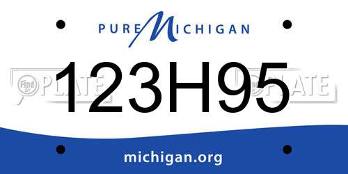 123H95 Michigan License Plate