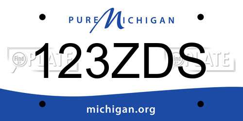 123ZDS Michigan License Plate