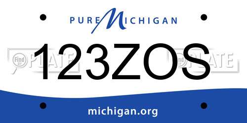 123ZOS Michigan License Plate