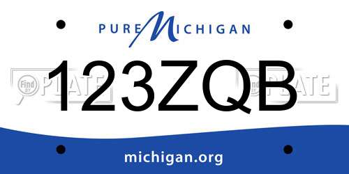 123ZQB Michigan License Plate
