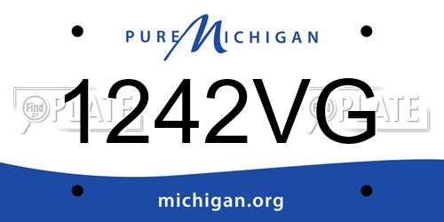 1242VG Michigan License Plate