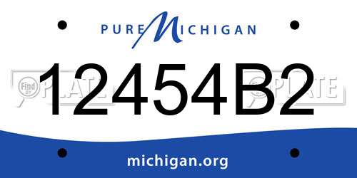 12454B2 Michigan License Plate