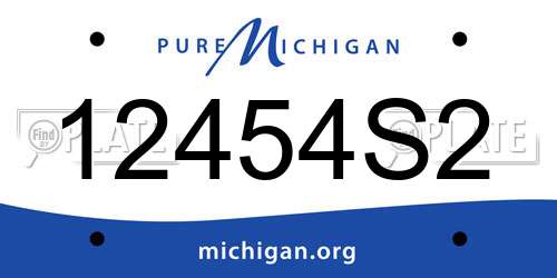 12454S2 Michigan License Plate