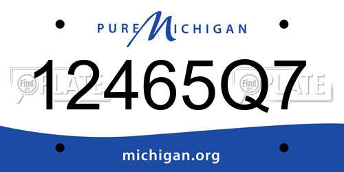 12465Q7 Michigan License Plate