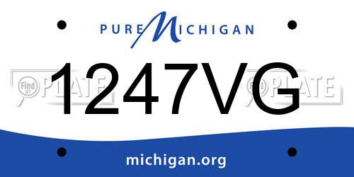 1247VG Michigan License Plate