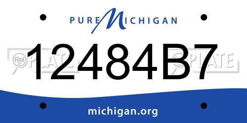 12484B7 Michigan License Plate