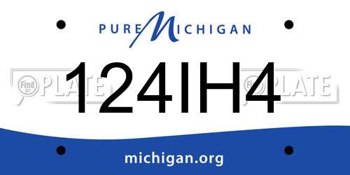 124IH4 Michigan License Plate