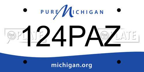 124PAZ Michigan License Plate