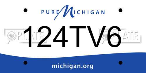 124TV6 Michigan License Plate